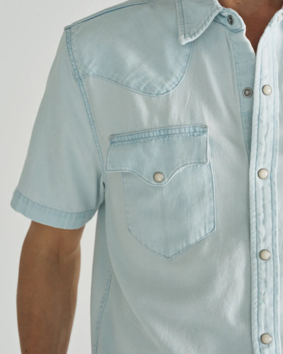 Tecovas Denim Pearl Snap Short Sleeve Ultra Light - Image 4