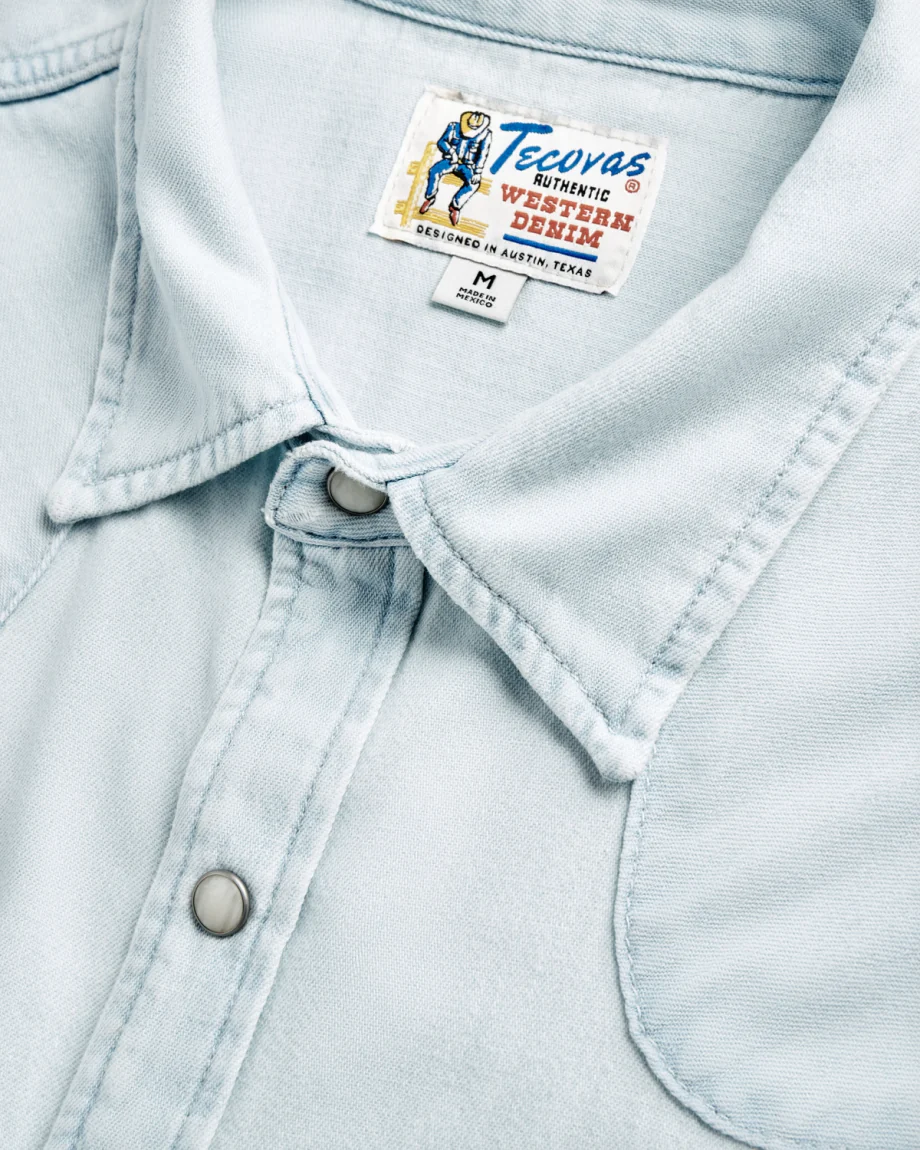 Tecovas Denim Pearl Snap Short Sleeve Ultra Light - Image 5