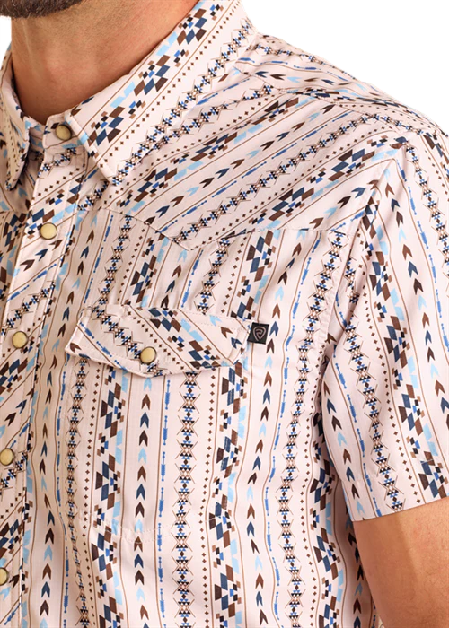 Tek Aztec Men's Snap Up Cream - Image 2