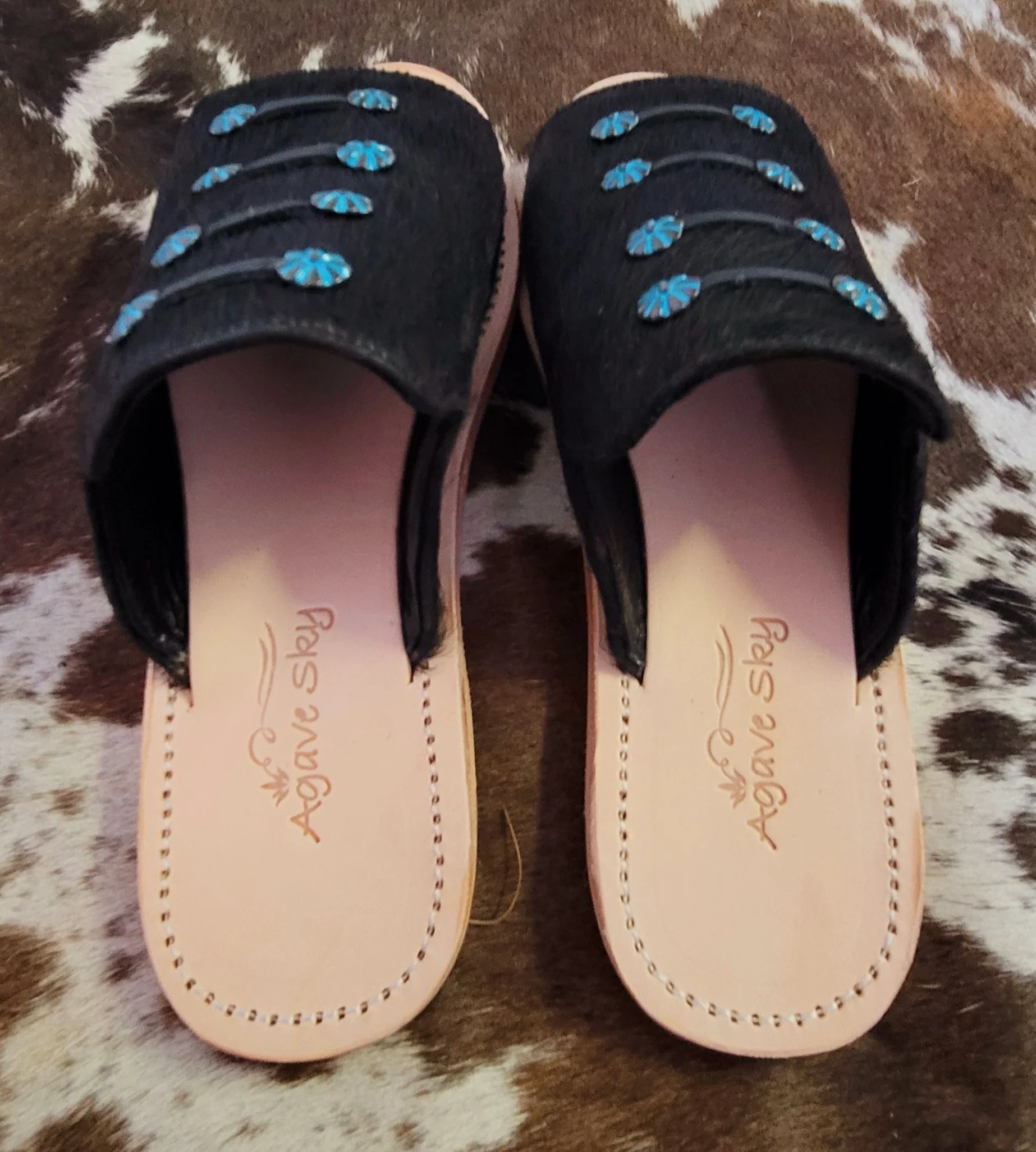 The Hara Black Cowhide Sandals - Image 2