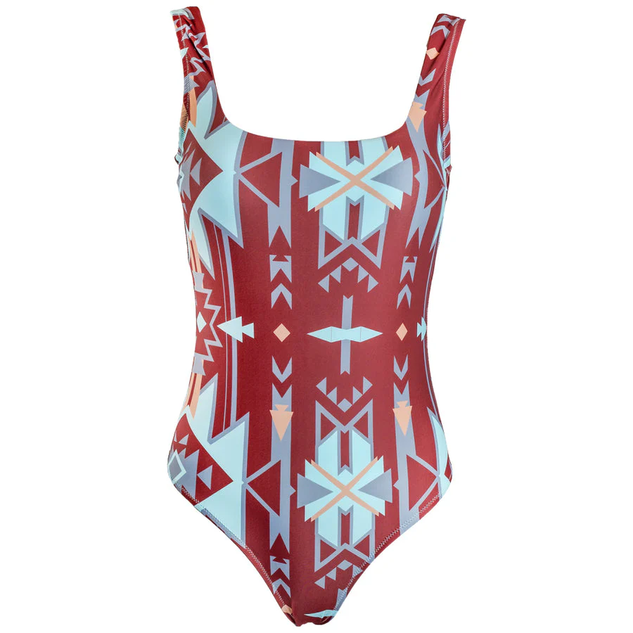 The Ollie One Piece Swimsuit Red Aztec - Image 2
