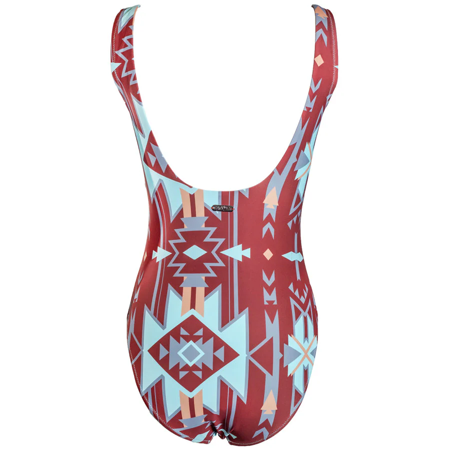 The Ollie One Piece Swimsuit Red Aztec - Image 3