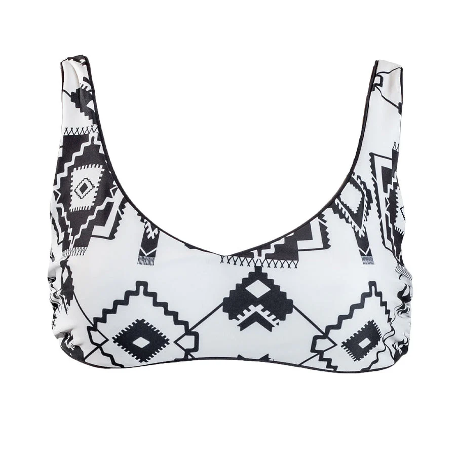Final Sale ✨ The Rampy Reversible Black Aztec Swim Top - Image 2