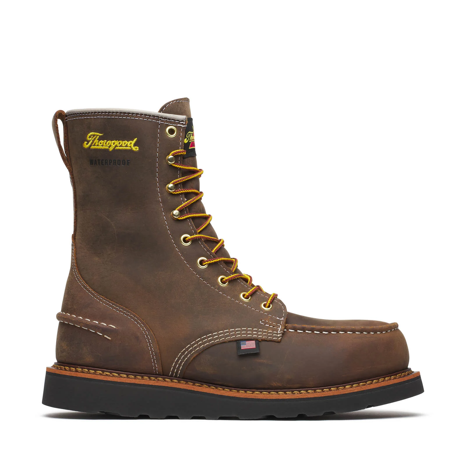 Men's Thorogood 8" Steel Toe WP Wedge Sole Moc Toe Work Boot (U.S.A. Made) - Image 2