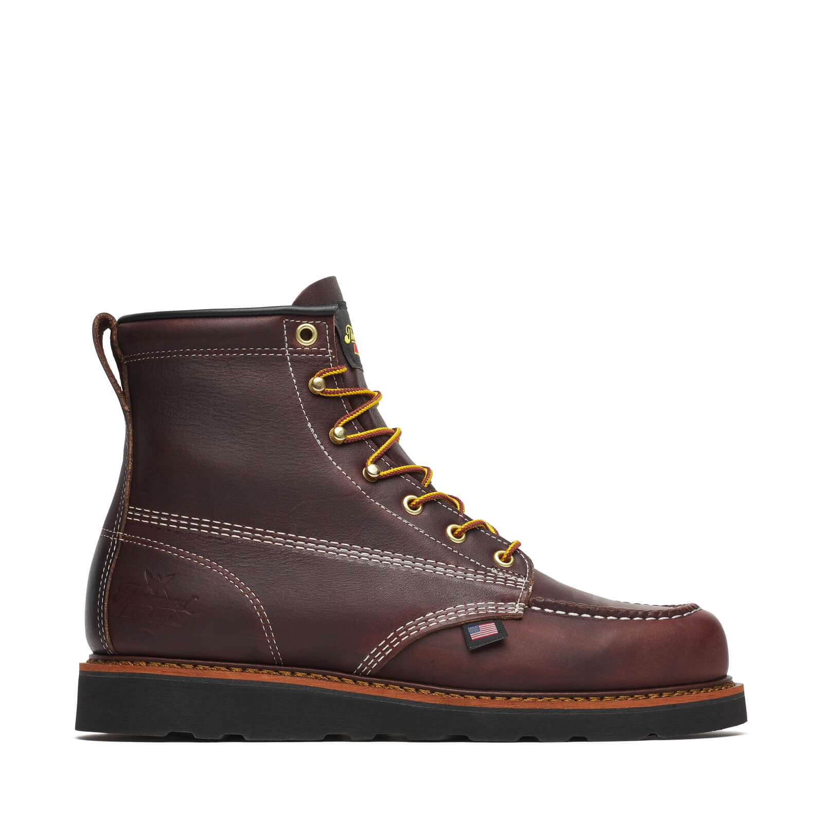 Thorogood American Heritage 6″ Black Walnut Moc Toe BLK Wedge 814-4266 - Image 2