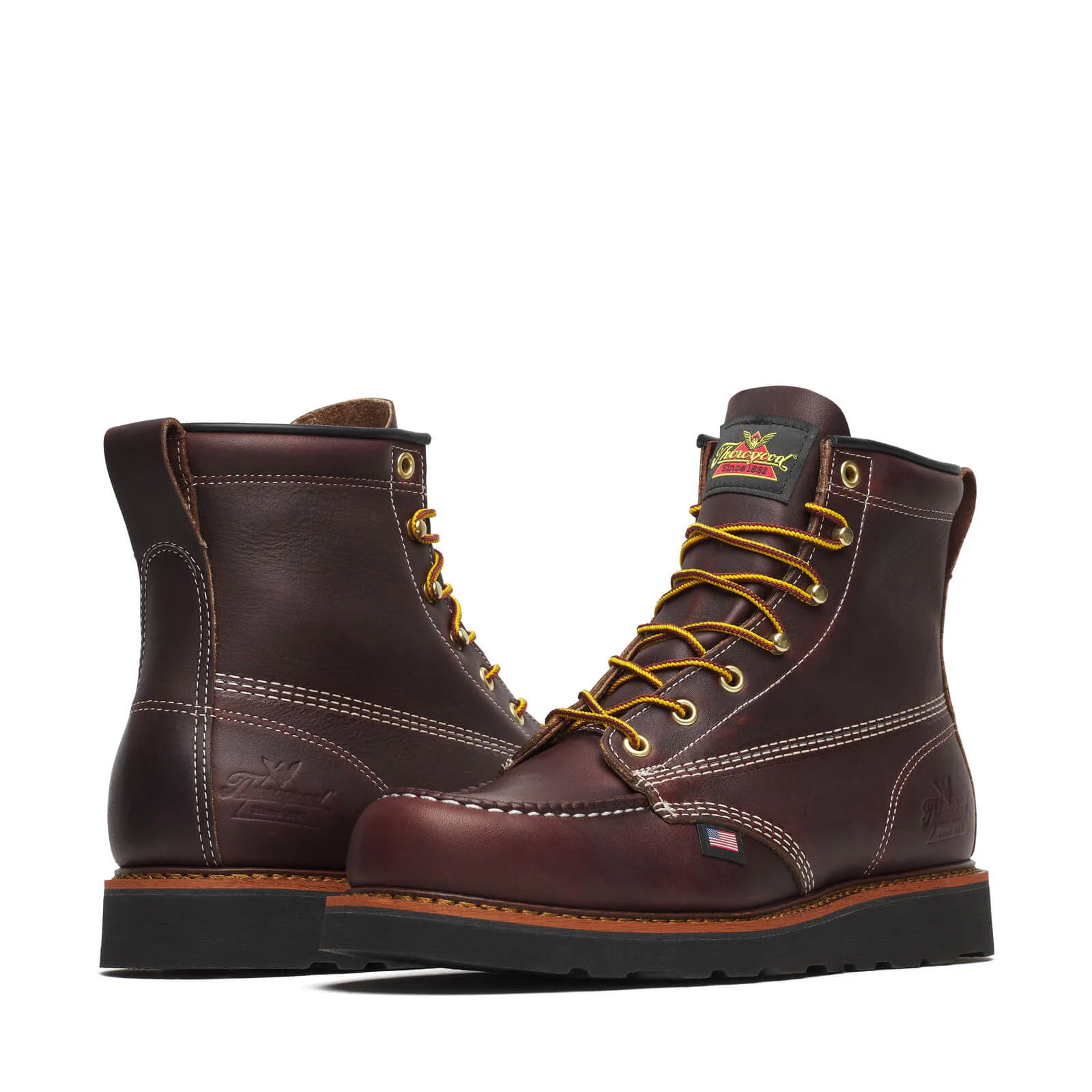 Thorogood American Heritage 6″ Black Walnut Moc Toe BLK Wedge 814-4266 - Image 3