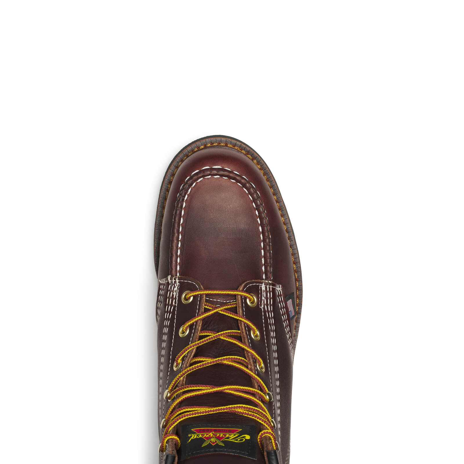 Thorogood American Heritage 6″ Black Walnut Moc Toe BLK Wedge 814-4266 - Image 5