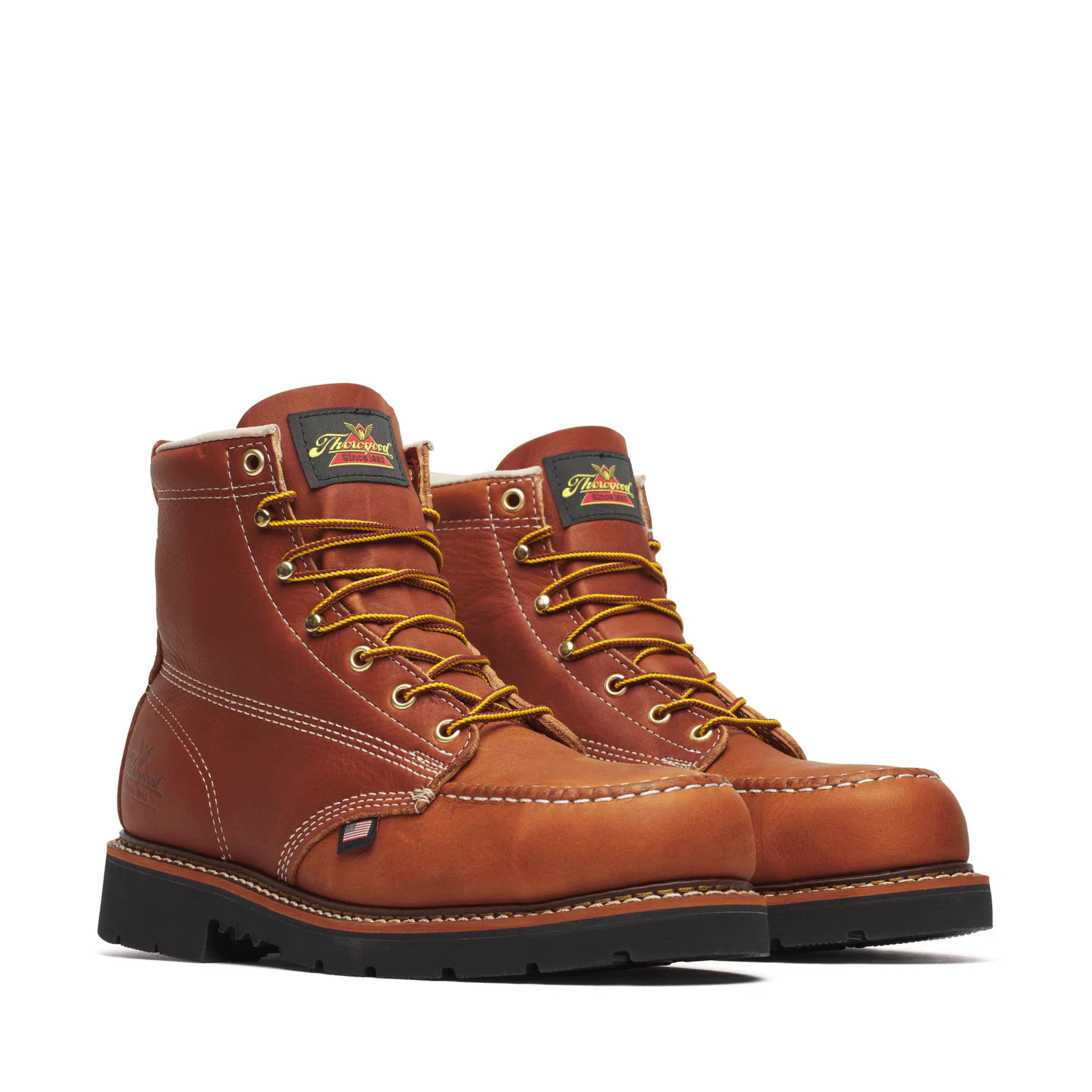 Thorogood American Heritage 6″ Tobacco Steel Moc Toe BLK 90 804-4189