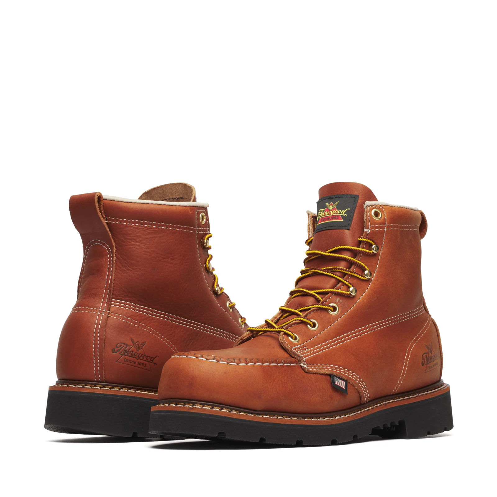 Thorogood American Heritage 6″ Tobacco Steel Moc Toe BLK 90 804-4189 - Image 2