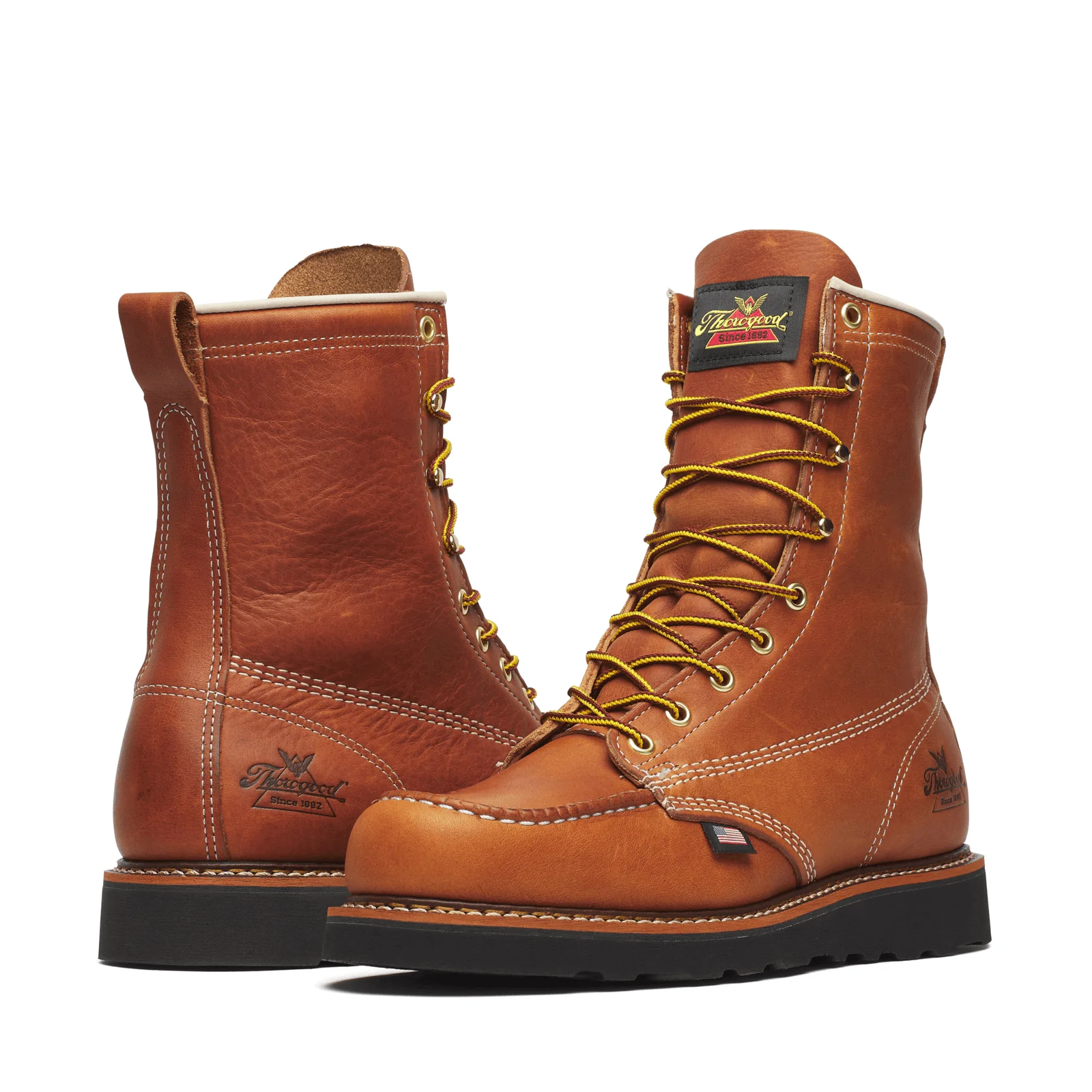 Thorogood American Heritage 8″ Tobacco Moc Toe BLK Wedge 814-4288 - Image 3