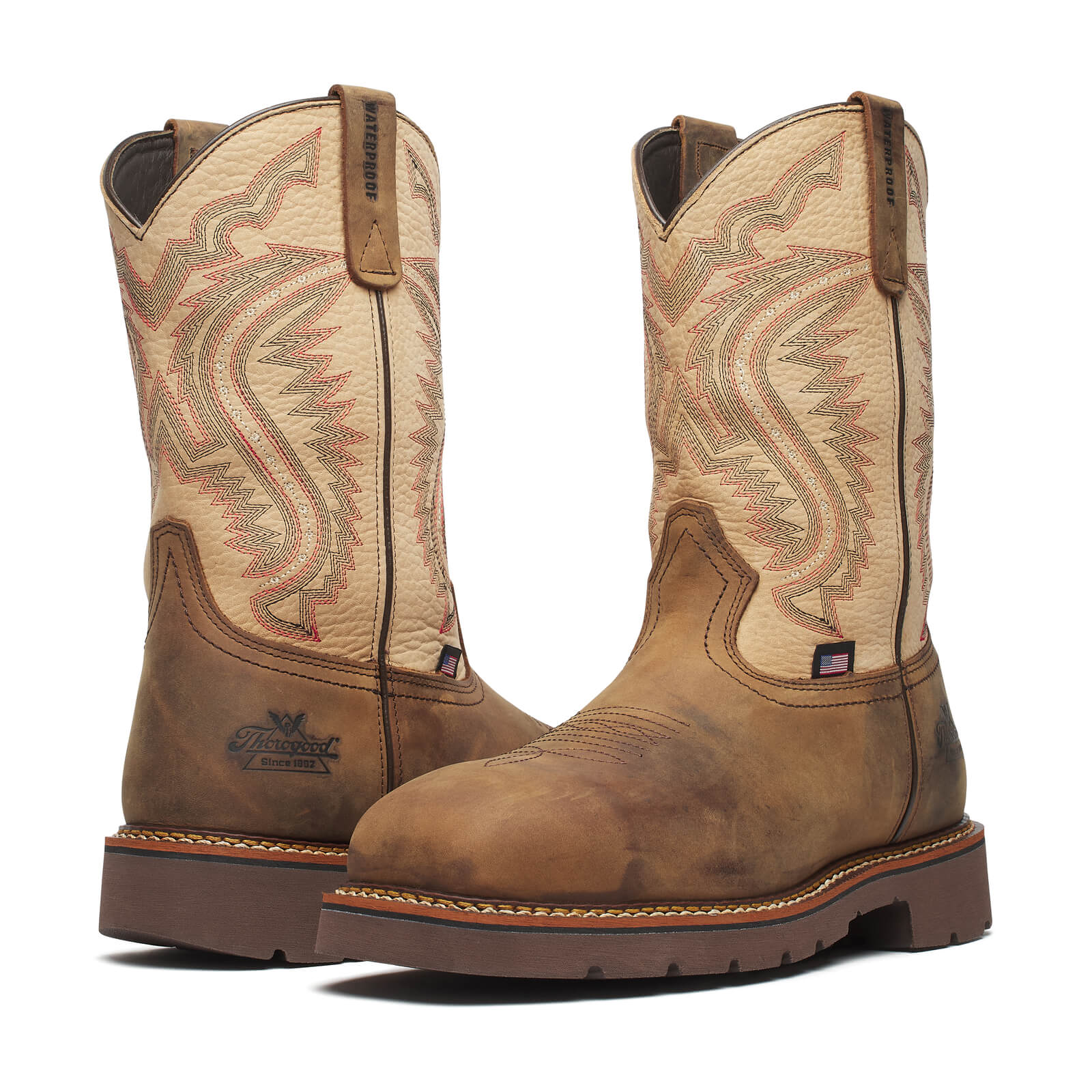 Thorogood Western Work WP 11″ Crazy Horse/Rawhide Nano Sq Toe 804-4307 - Image 2