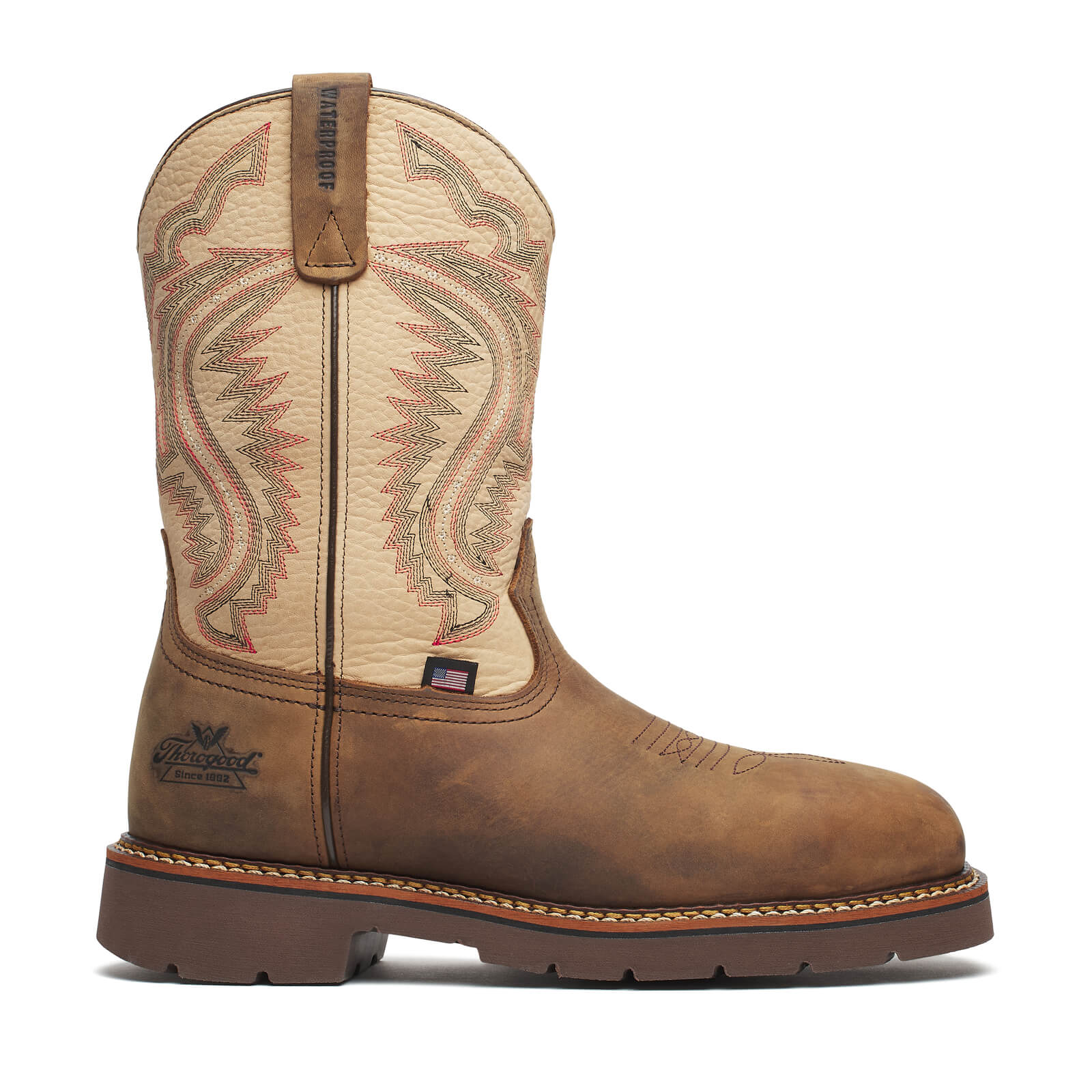 Thorogood Western Work WP 11″ Crazy Horse/Rawhide Nano Sq Toe 804-4307 - Image 3