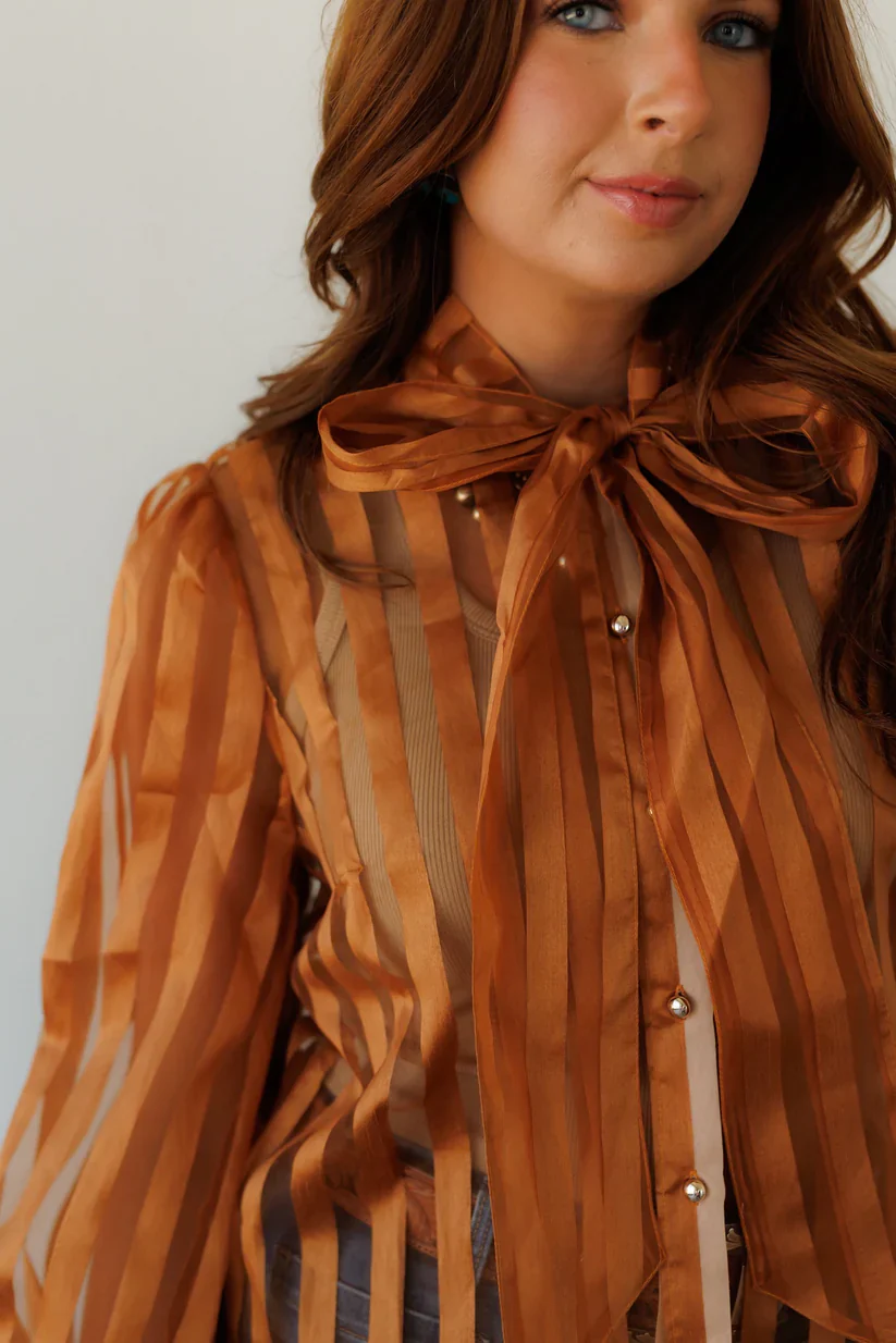 Tie Top, Rust Stripe - Image 3