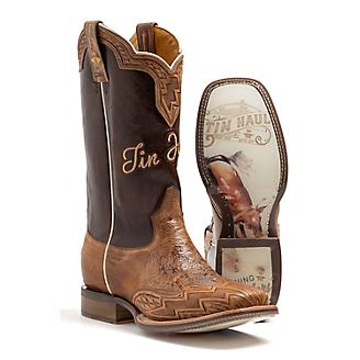 Tin Haul Men's Lightning Fast Tooled Leather Bullrider Sole - Image 2