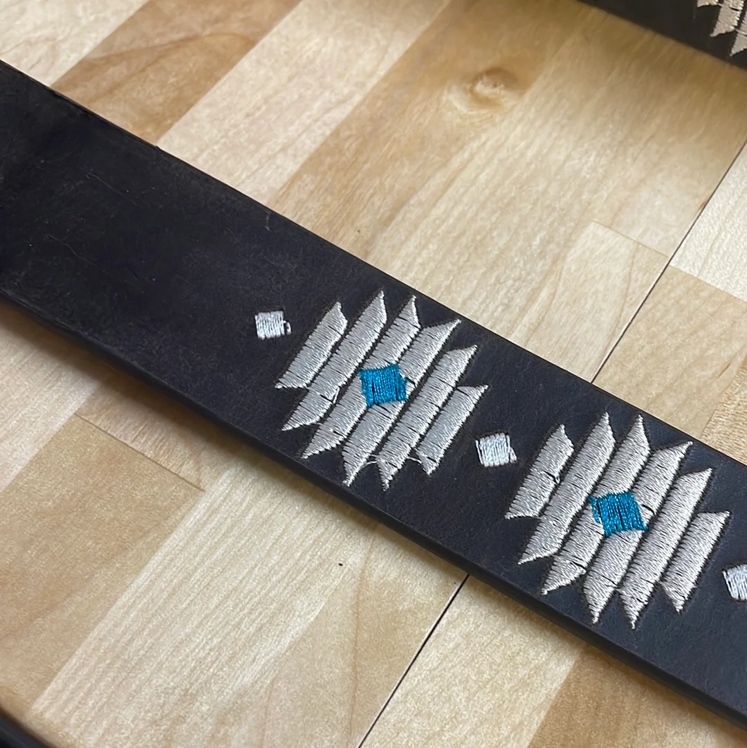 Turquoise Diamond Stitched Hooey Women's Belt - Image 2