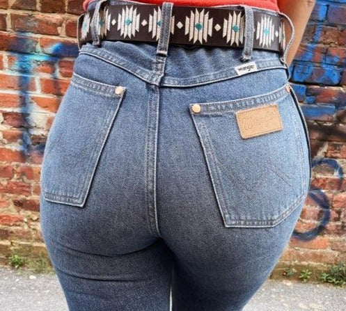 Turquoise Diamond Stitched Hooey Women's Belt - Image 4
