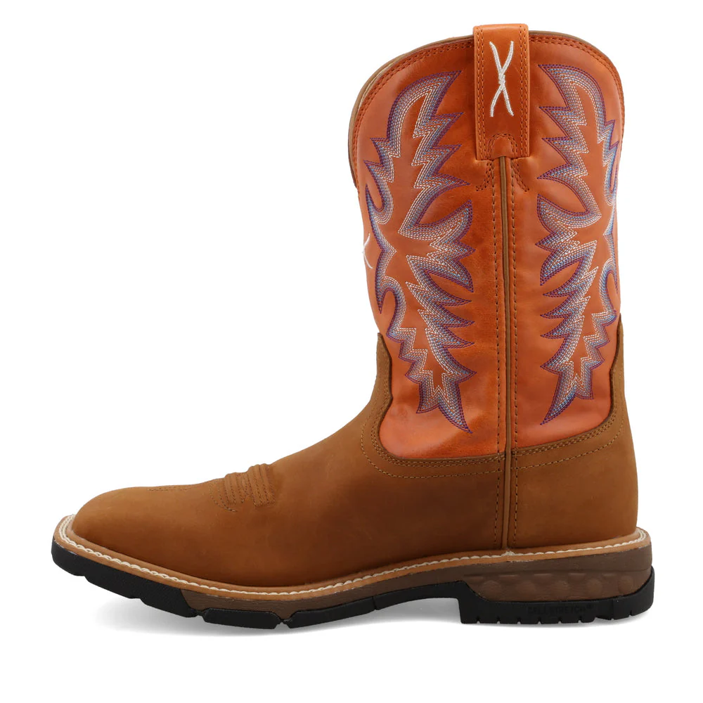 Twisted X Western Work Men's Boots Orange/Brown - Image 2