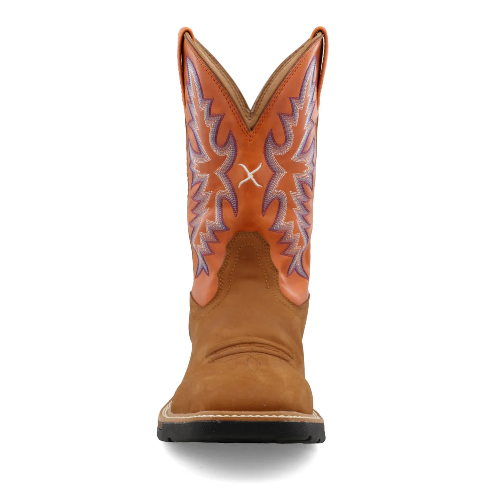 Twisted X Western Work Men's Boots Orange/Brown - Image 4