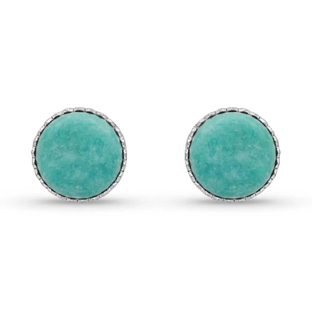 Two Way Concho Turquoise Post Earrings - Image 2