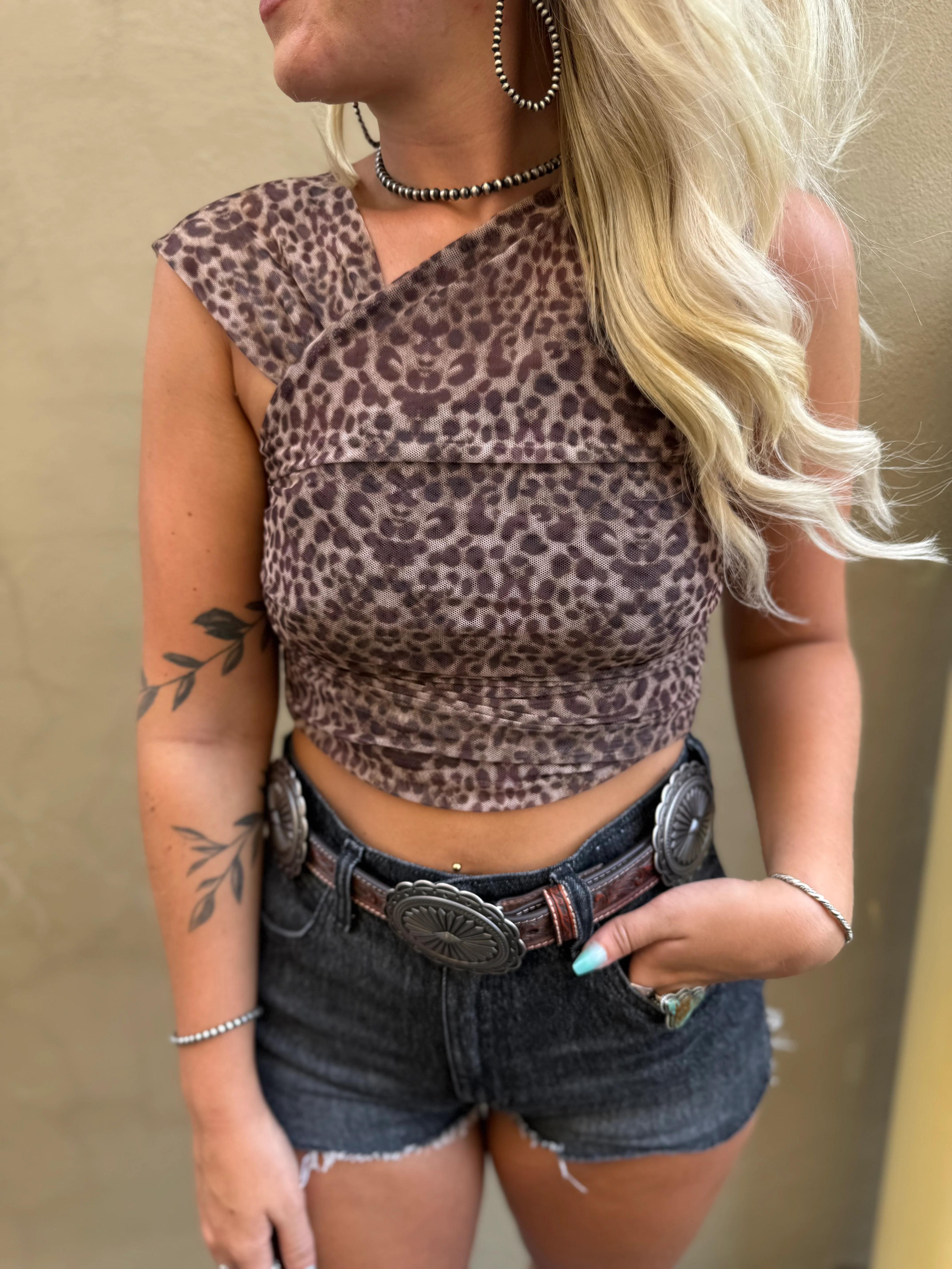 Britt Leopard Print Mesh Tank - Image 2