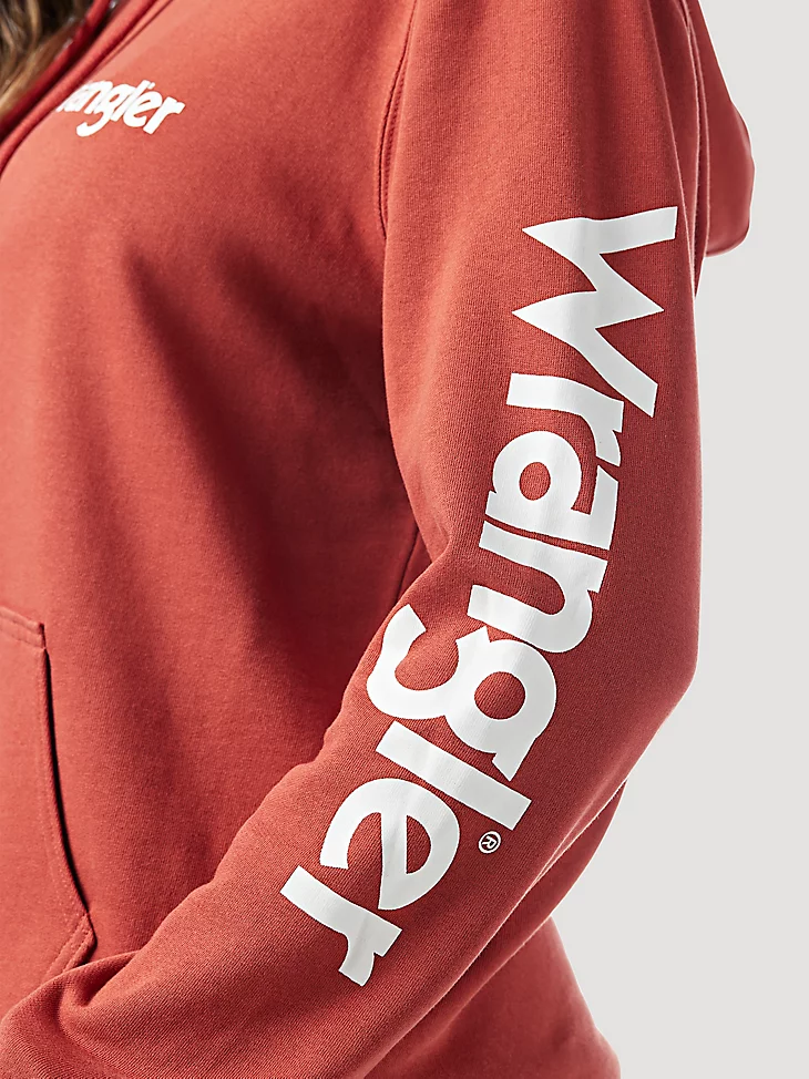 Final Sale ✨ Washed Red Wrangler Retro Logo Women's Hoodie - Image 2