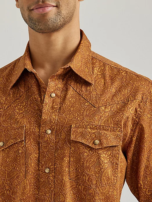 Final Sale ✨Wrangler Way Out West Rawhide Snap Up - Image 5