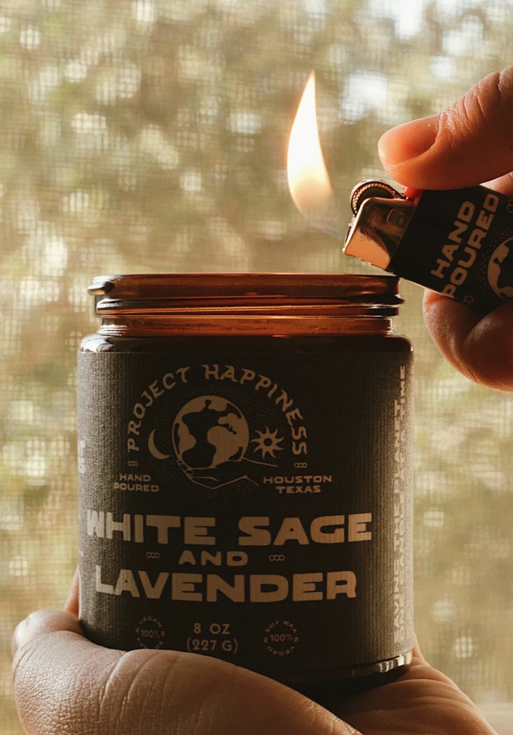 White Sage and Lavender Soy Candle - Image 3
