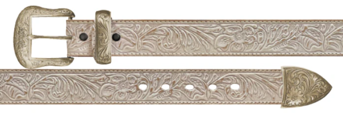 Woman’s White Tooled Belt - Image 2