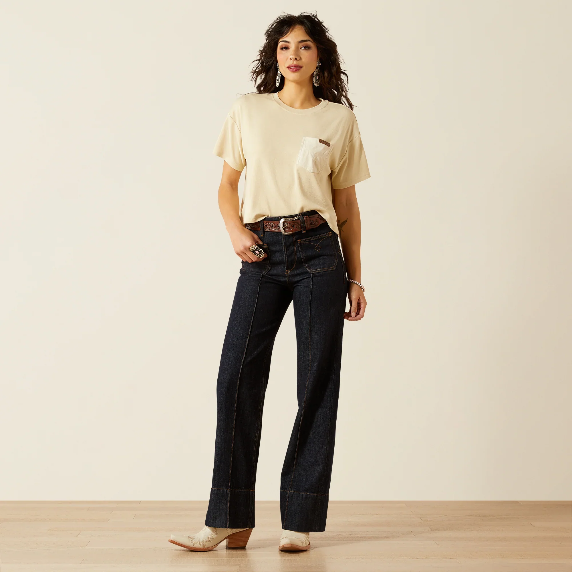 Ariat Ultra High Rise Tomboy Western Utility Wide Leg Jean - Image 8