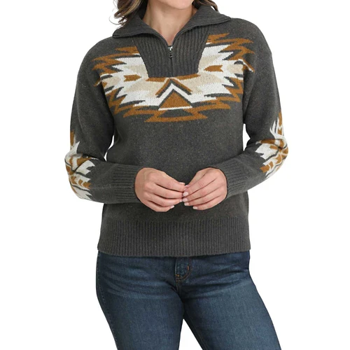 Women's Cinch Aztec 1/4 Zip Sweater - Image 2
