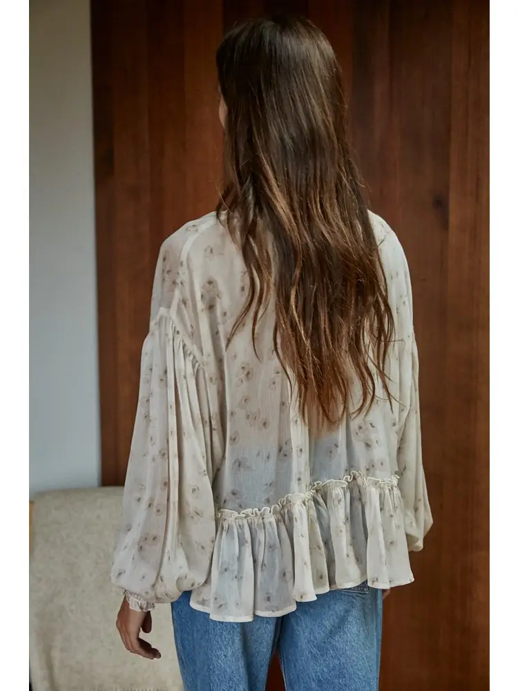 Chiffon Floral Print Blouse - Image 3