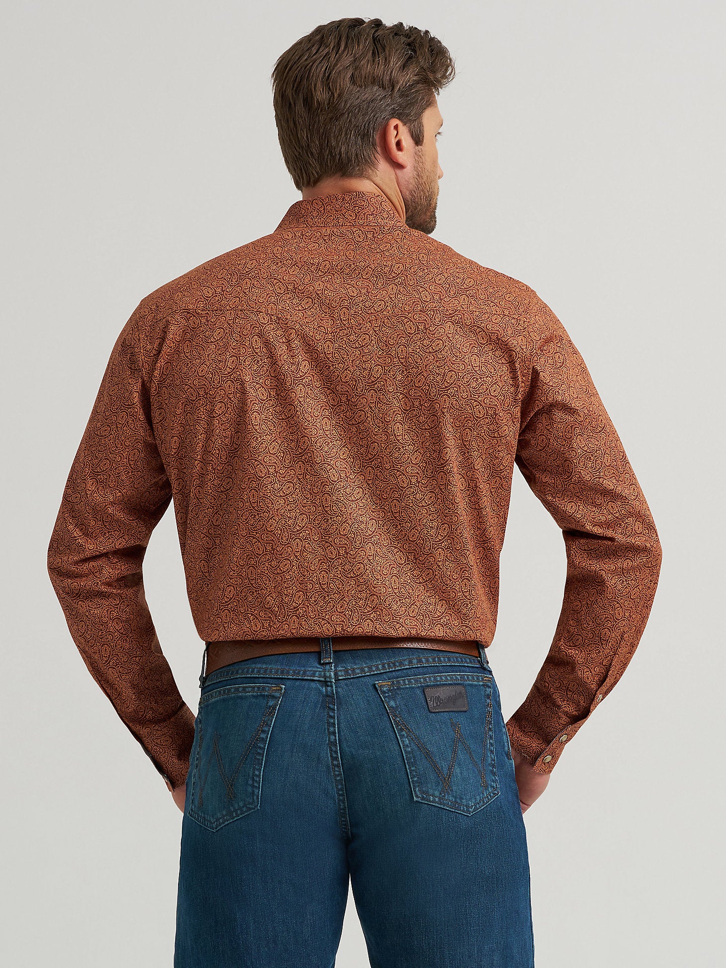 Wrangler 20x Paisley Brown Men's Snap Up - Image 3