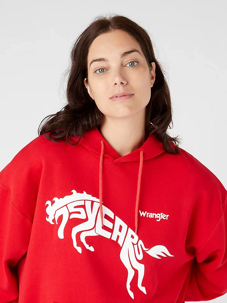 Final Sale ✨ Wrangler 75th Anniversary Hoodie Red - Image 3
