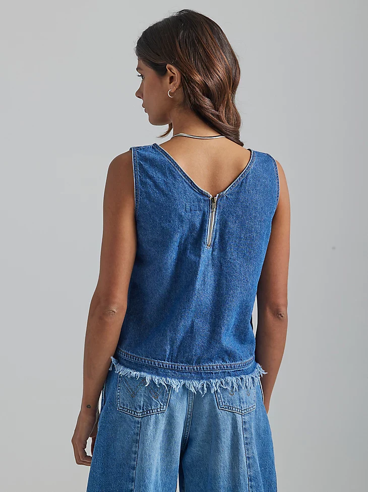 Final Sale ✨ Wrangler Aria Frayed Hem Tank - Image 4