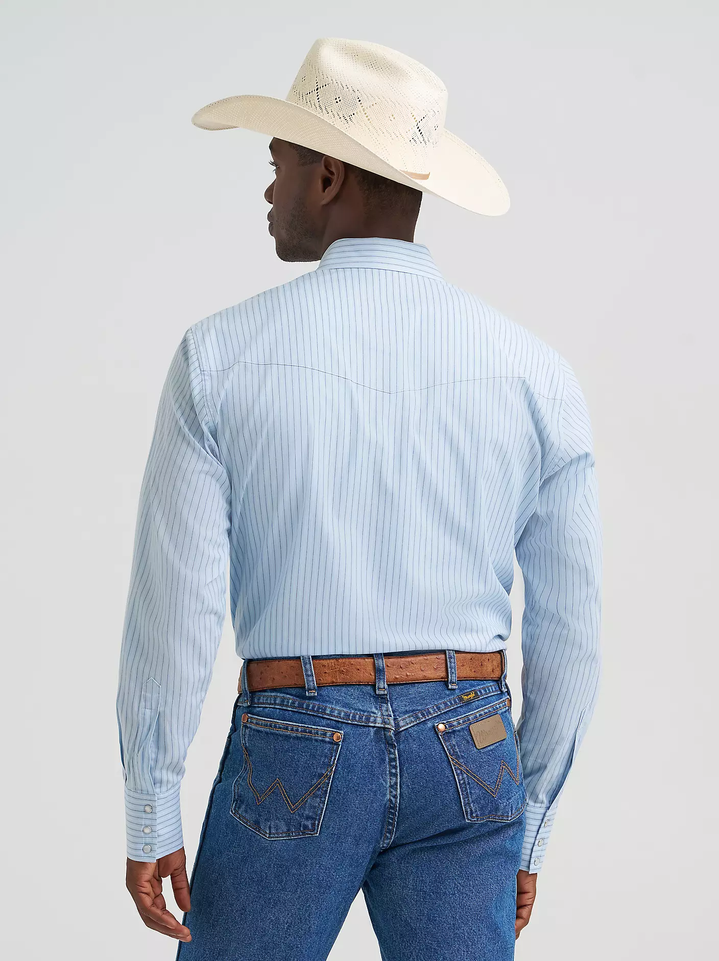 Wrangler Blue Stripe Wrinkle Resist Men's - Image 2