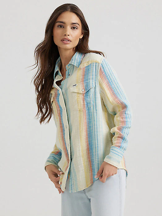 Wrangler Boho Stripe Snap Up - Image 2