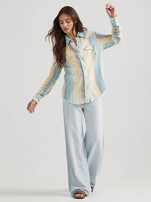 Wrangler Boho Stripe Snap Up - Image 4