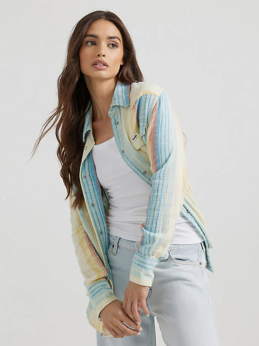 Wrangler Boho Stripe Snap Up - Image 5