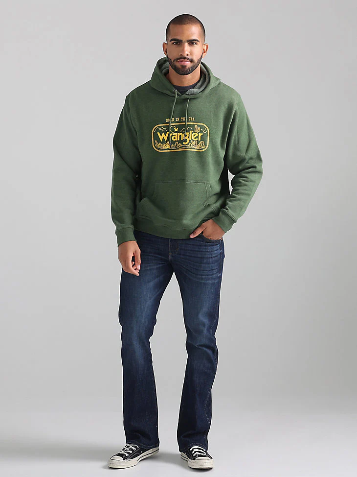Final Sale ✨Wrangler Born in USA Hoodie Green - Image 2