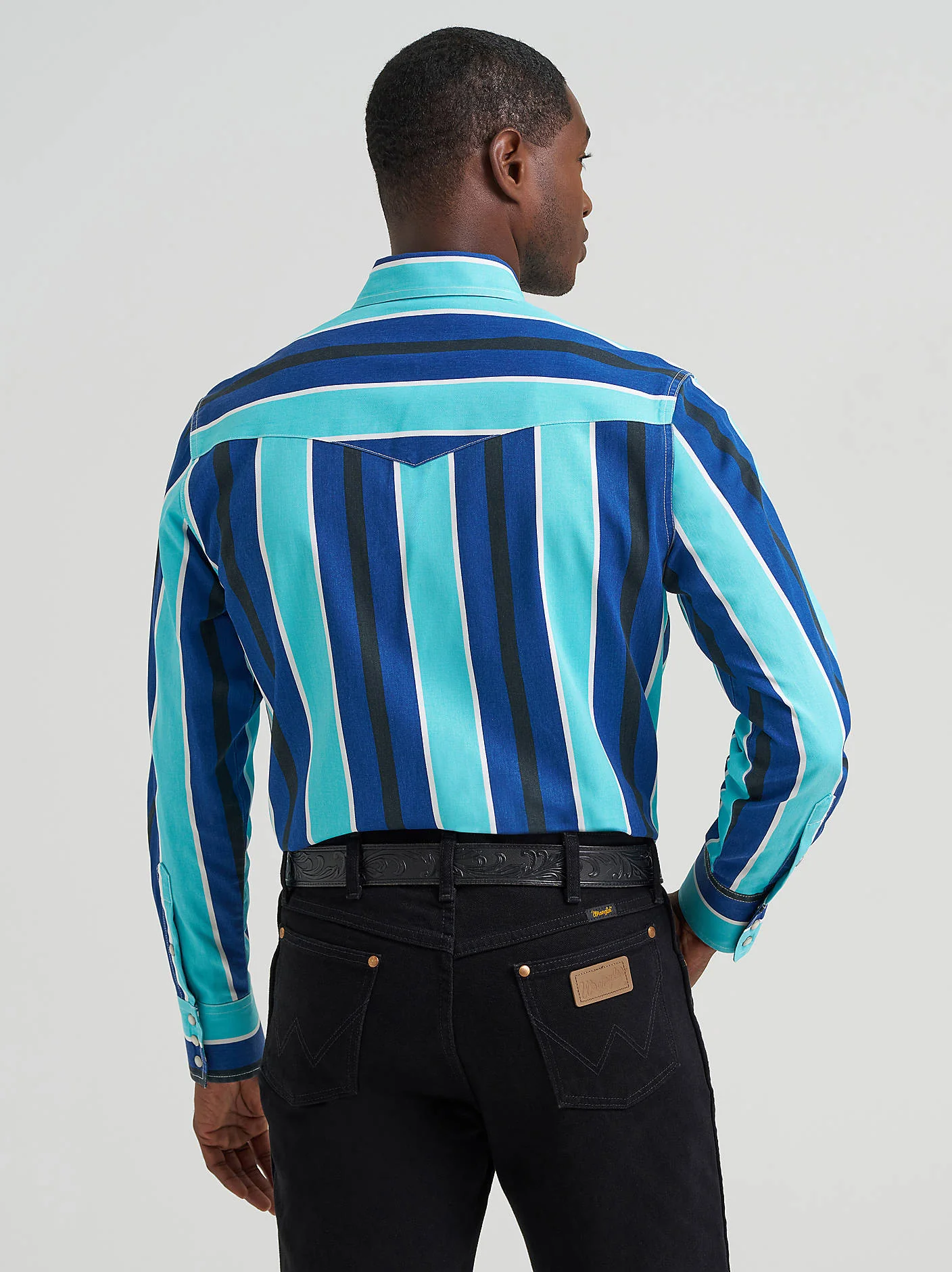 Wrangler Brushpopper Black & Blue Snap Up - Image 4