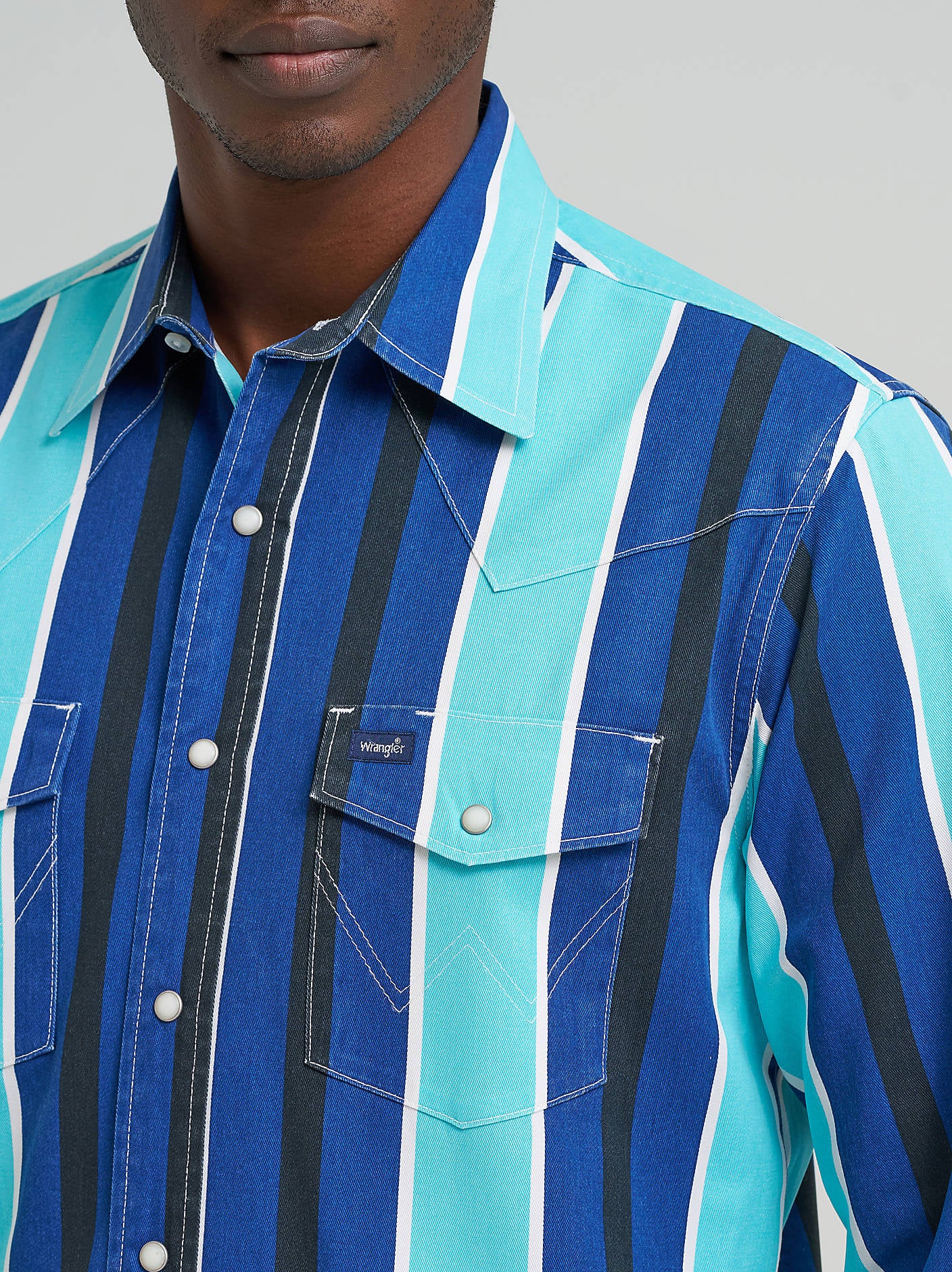 Wrangler Brushpopper Black & Blue Snap Up - Image 5