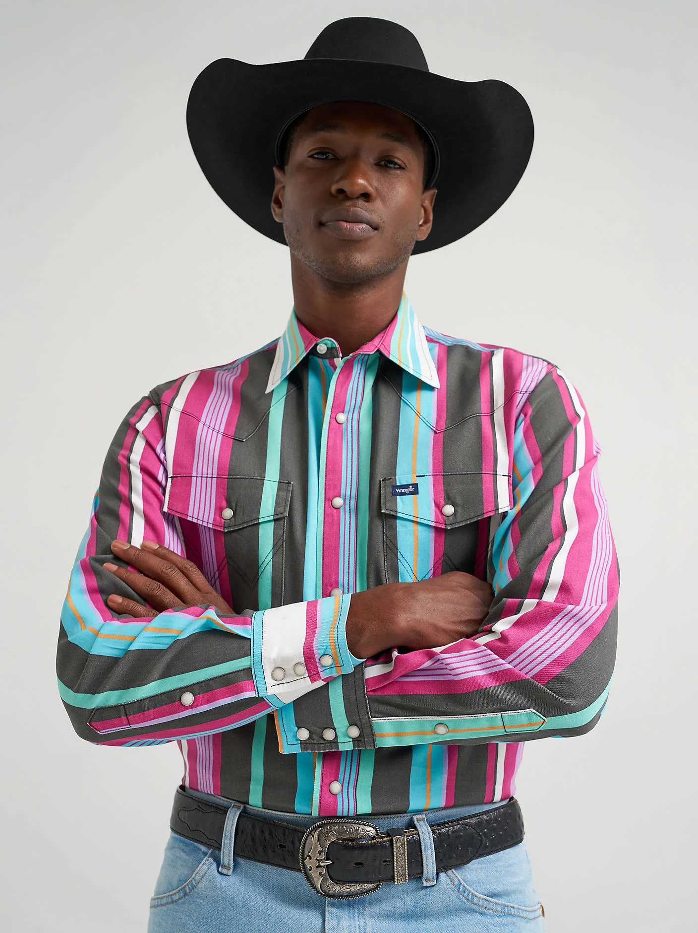 Wrangler Brushpopper Bold Multi Snap Up - Image 2