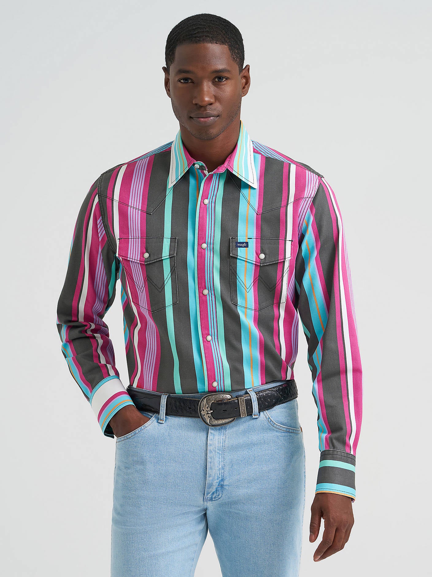 Wrangler Brushpopper Bold Multi Snap Up - Image 3