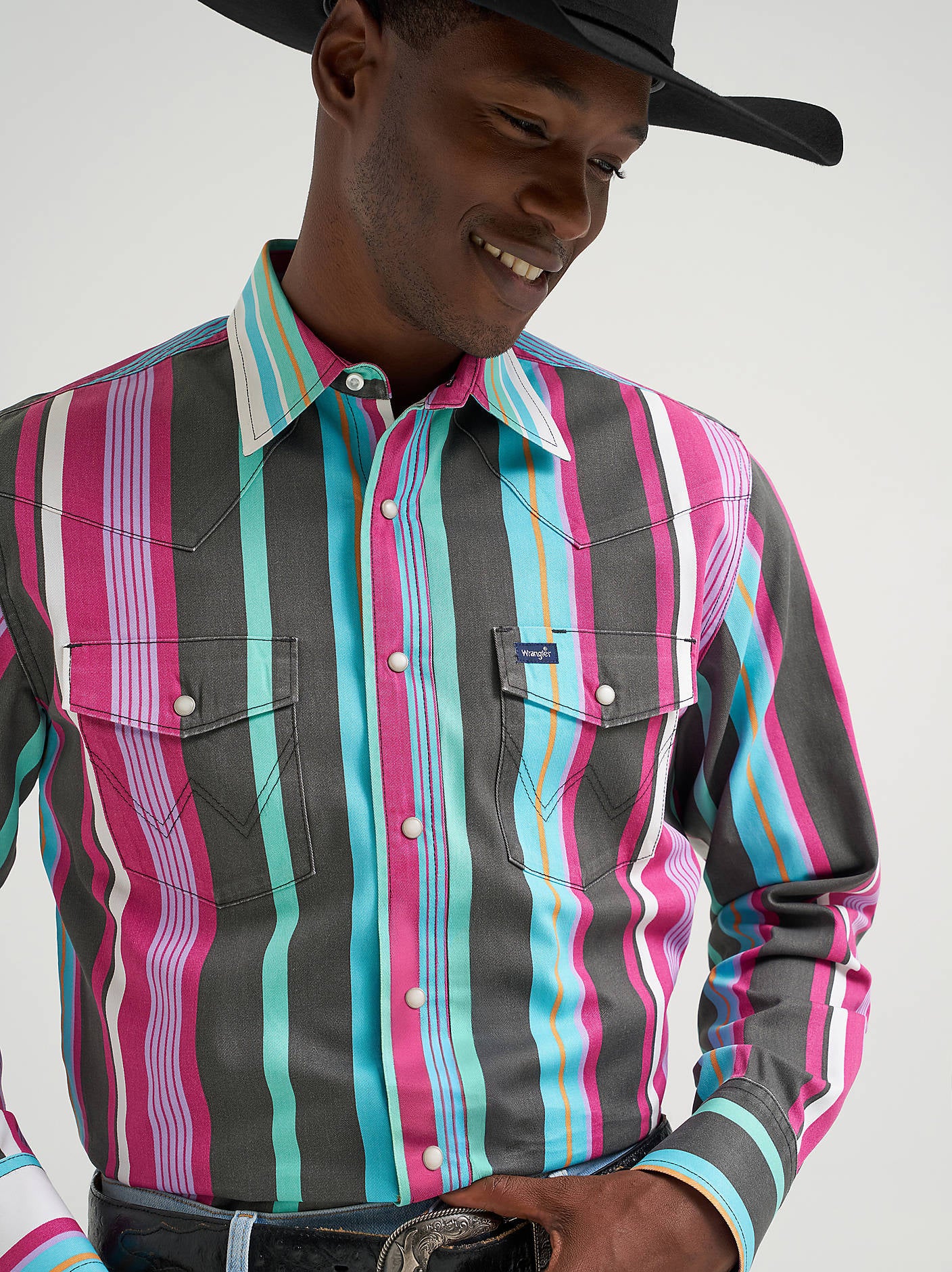 Wrangler Brushpopper Bold Multi Snap Up - Image 4