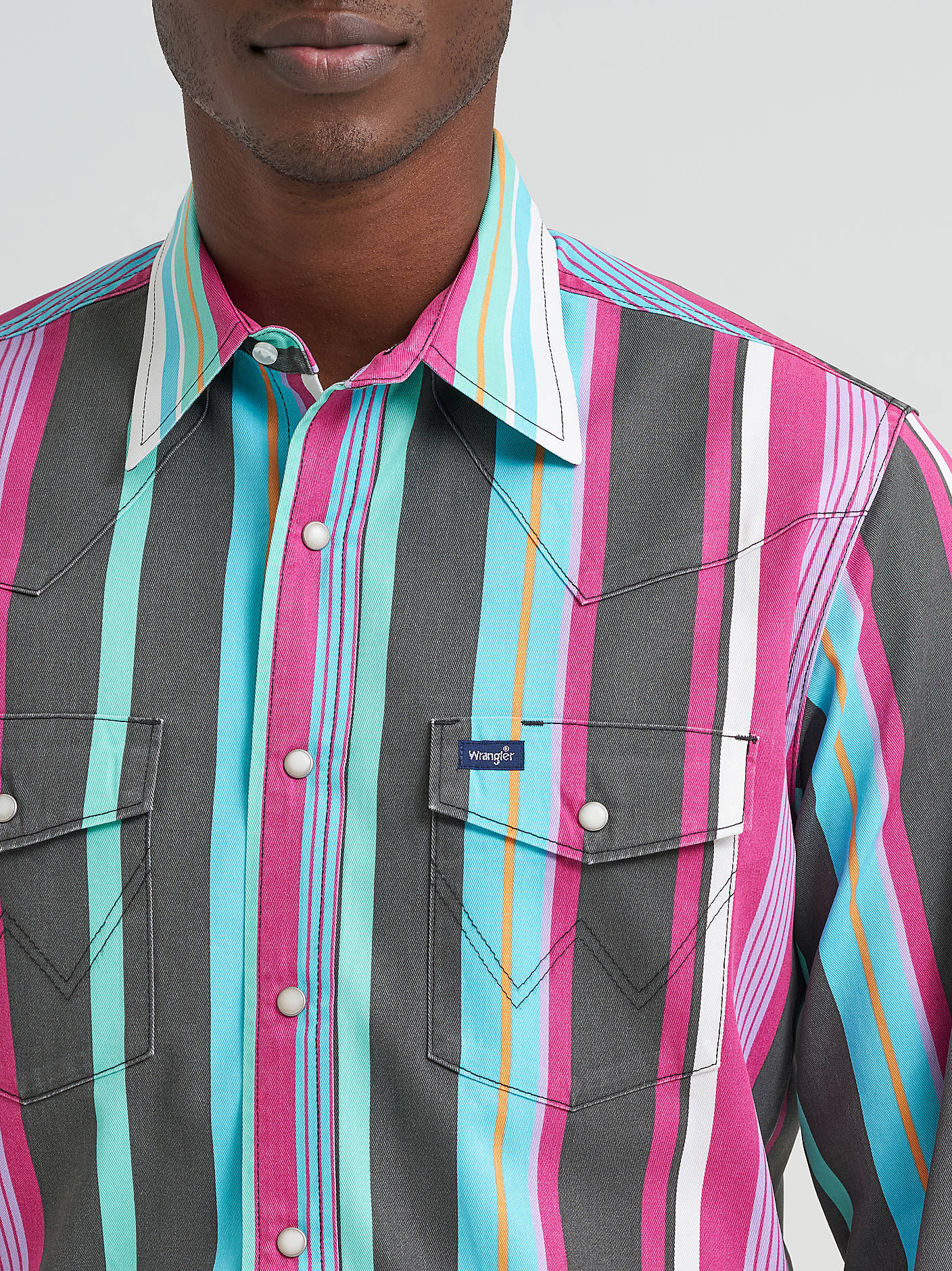 Wrangler Brushpopper Bold Multi Snap Up - Image 6