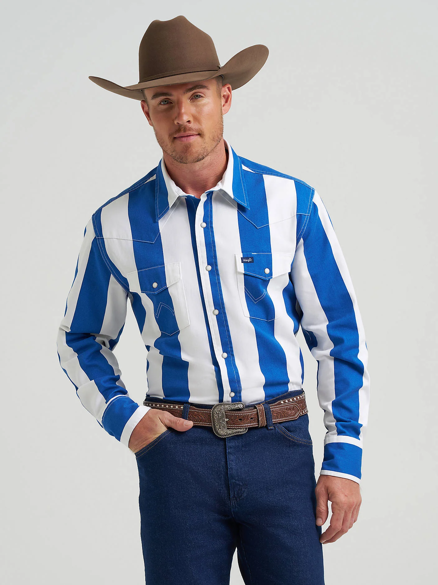 Wrangler Brushpopper True Blue Snap Up - Image 2