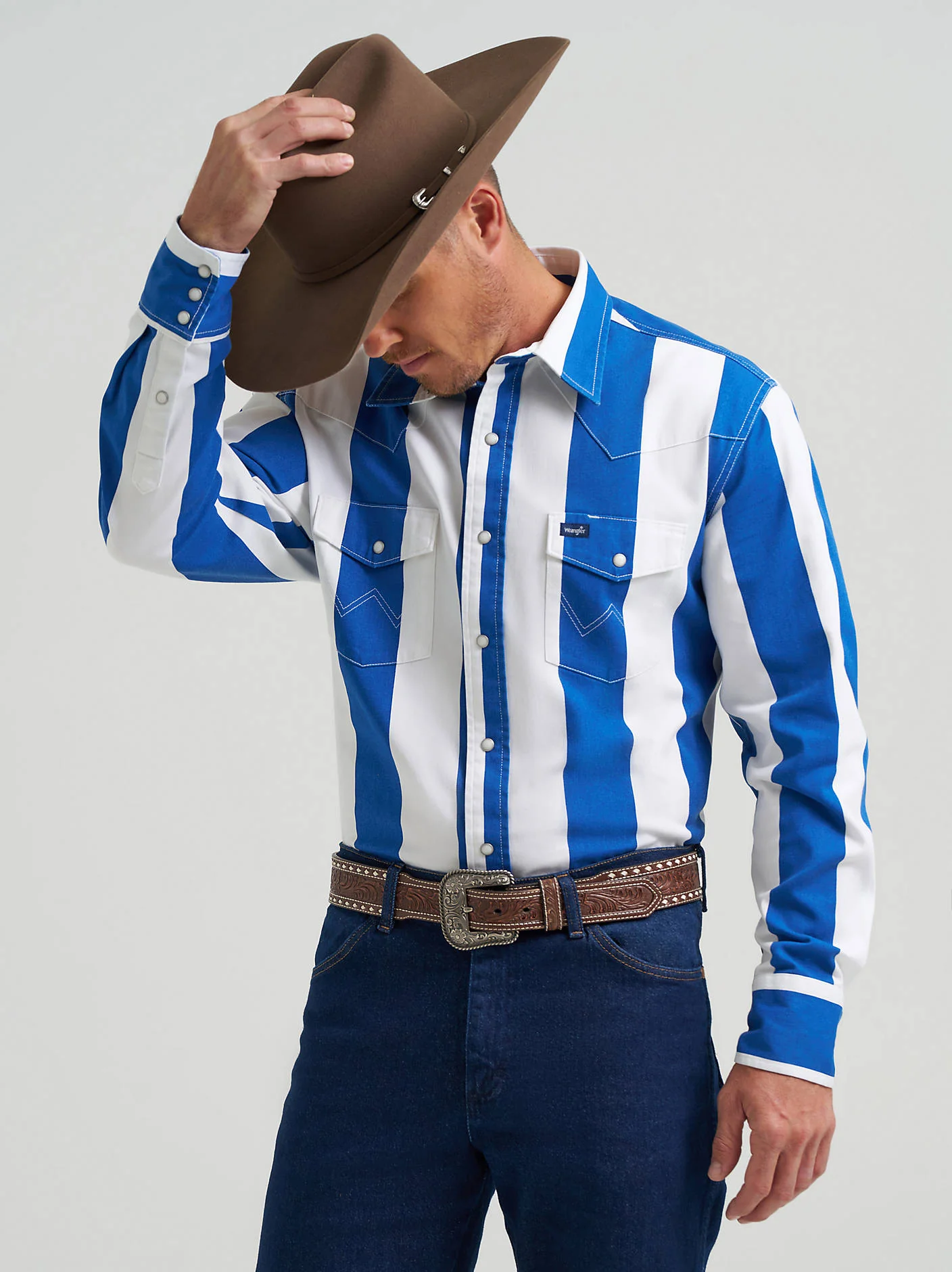 Wrangler Brushpopper True Blue Snap Up - Image 3