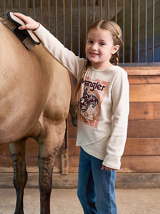 Wrangler Buckin Horse Girls T-Shirt - Image 2