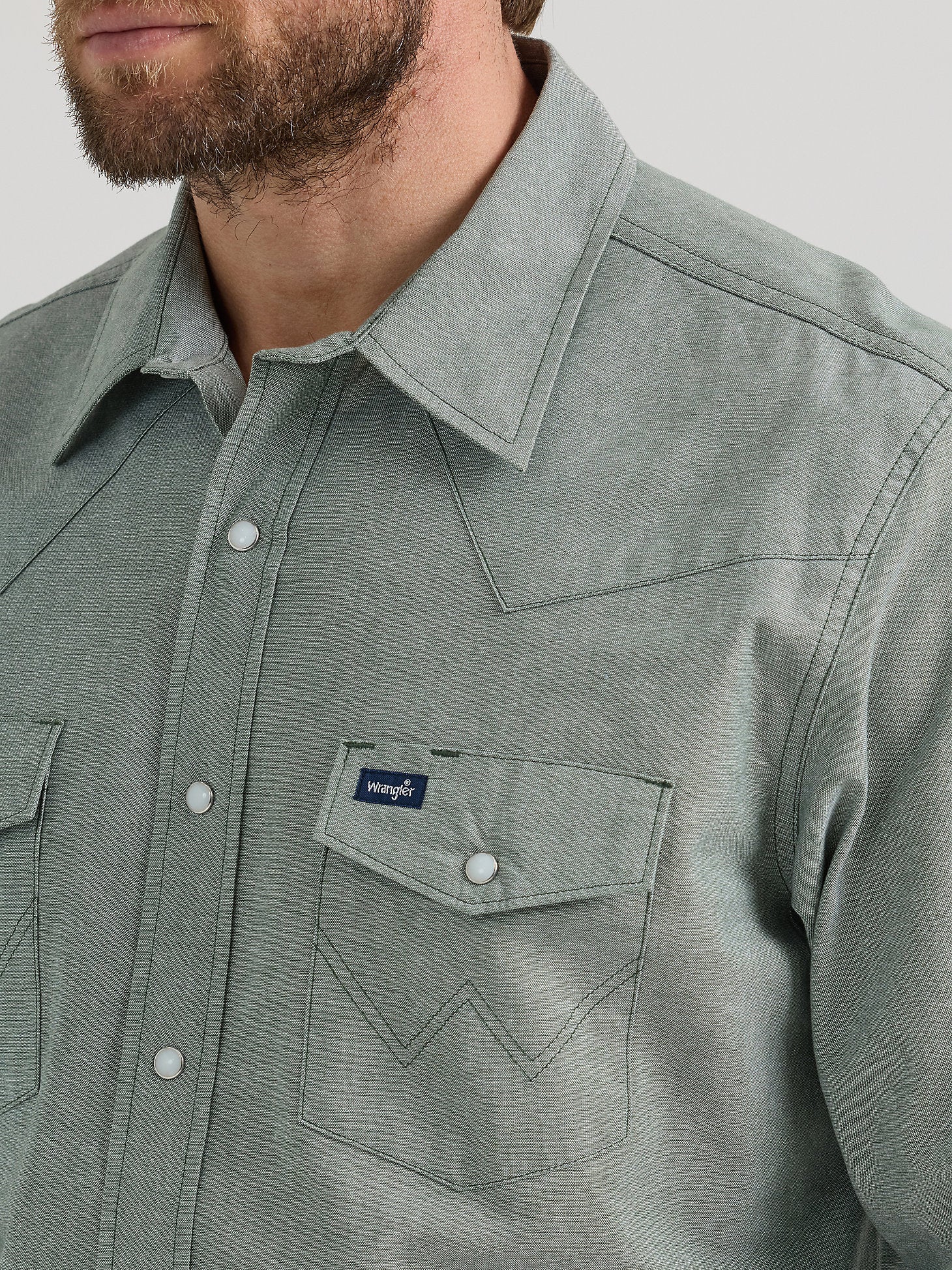 Wrangler Chambray Forest Men's Button Up - Image 2