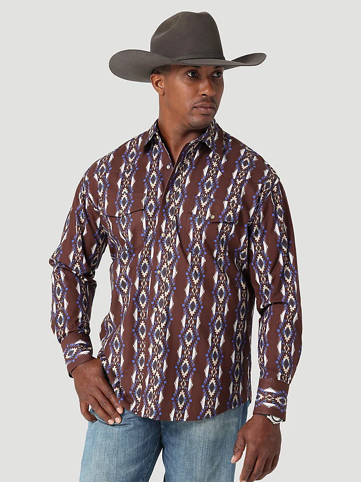 Final Sale ✨ Wrangler Checotah Hickory Snap Men's Western Shirt - Image 2